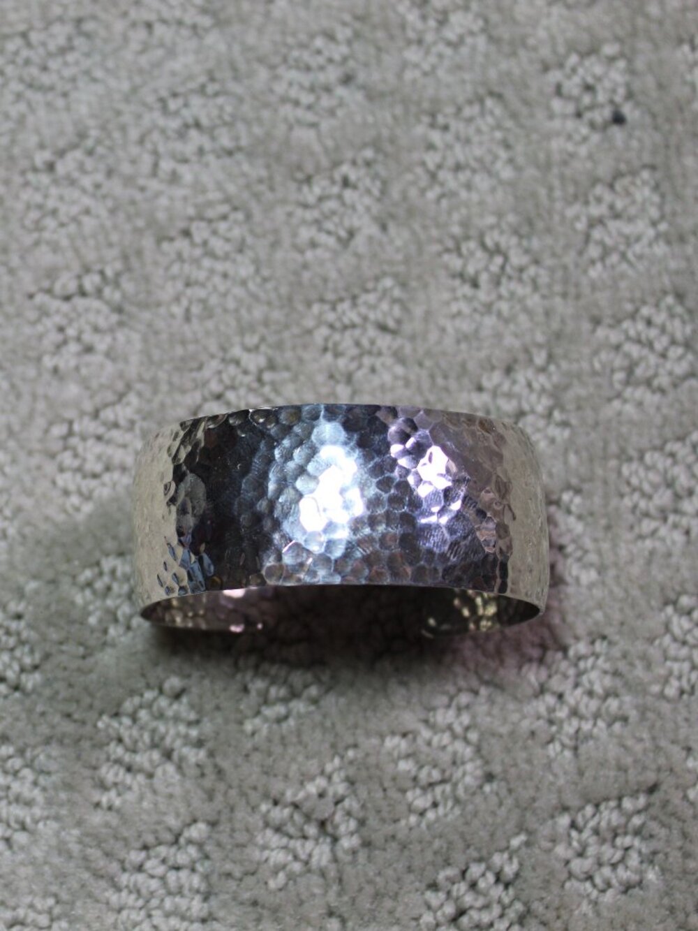 Captivating Signed Hemmick 925 Hammered Sterling Silver Accent Cuff Bracelet